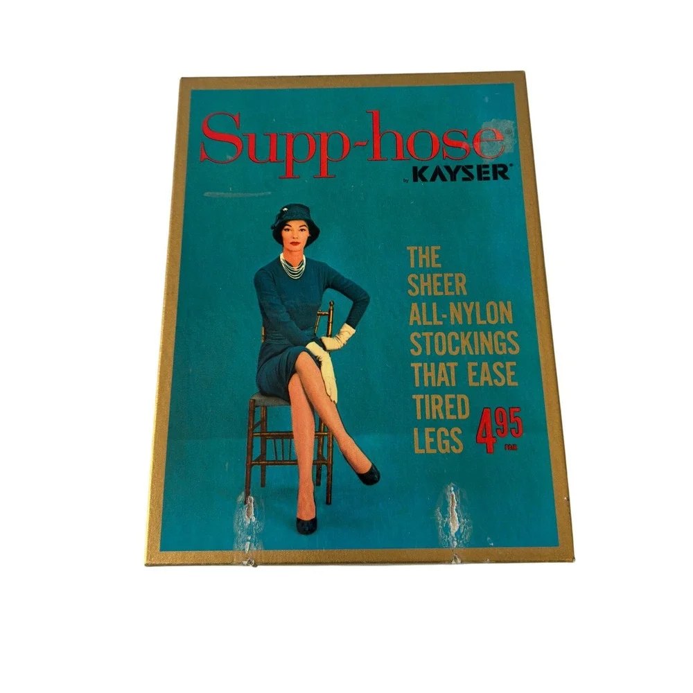 Vintage Supp-hose Kayser Sheer Nylon Stockings Support Hosiery Mid-Century JS